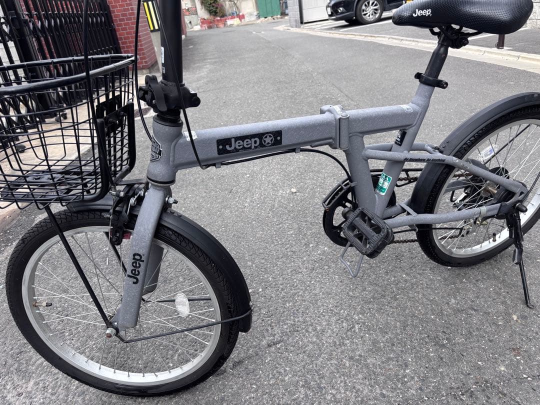 Jeep 折りたたみ自転車 グレー バスケット付き