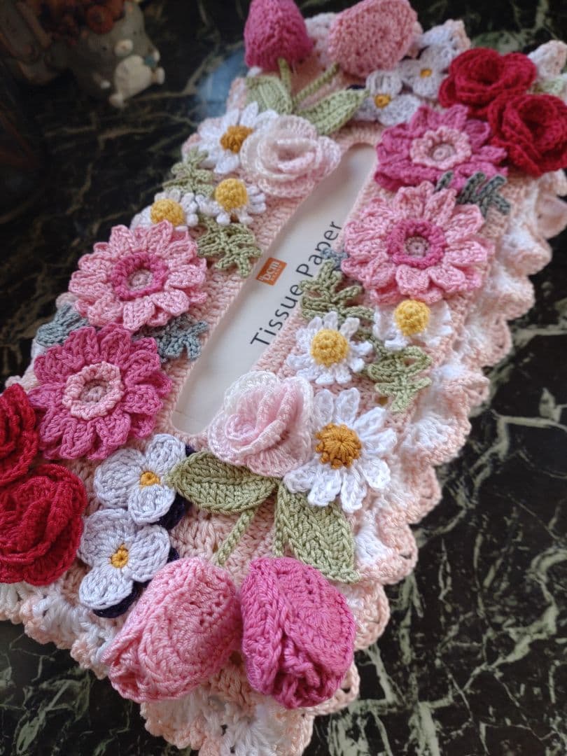 さちこ様ティッシュボックスカバーかぎ編み生活道具レース編みドイリー
