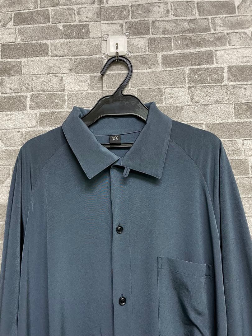 美品　Y's ダークブルー シャツワンピース　テンセルシャツ　希少