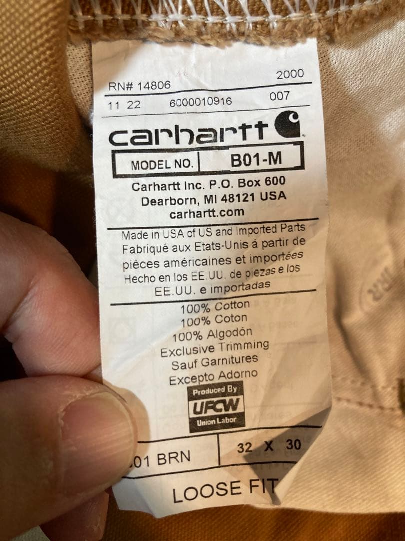 Carhartt ペインターパンツB01 BRN 32×30ダブルニー