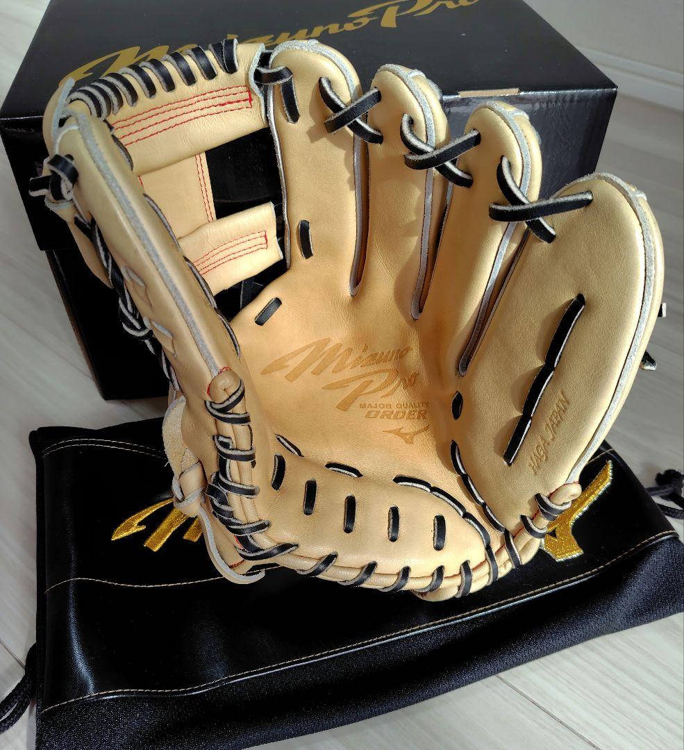 ミズノプロ　オーダー　波賀JAPAN 岸本耕作印　軟式　MIZUNO