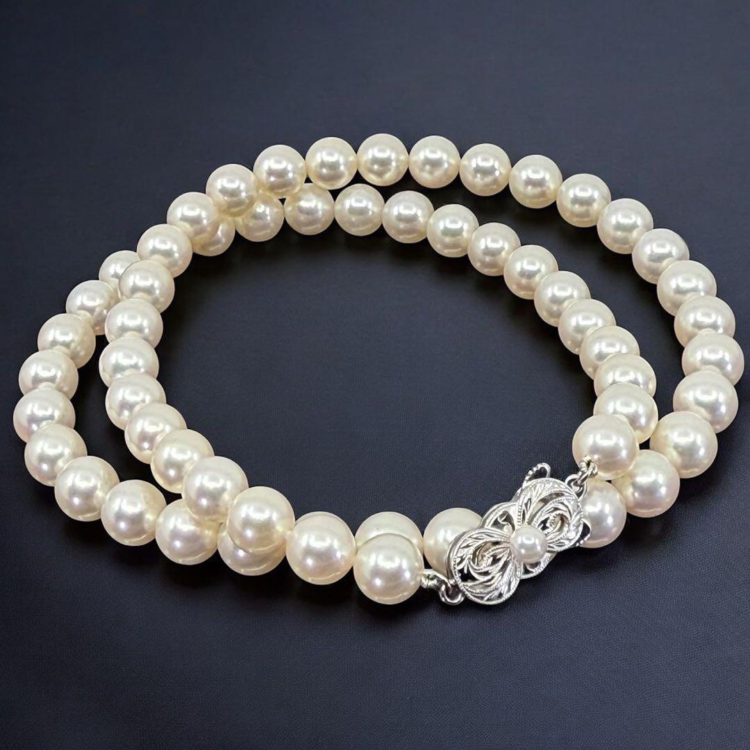 【最高峰】ミキモト　現行クラスプ　アコヤ　本真珠　ネックレス　大珠　7.5mm