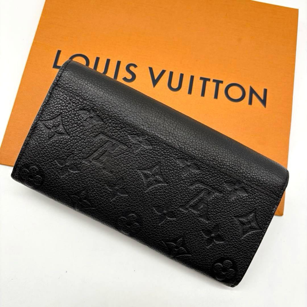 【極美品】ルイヴィトン アンプラント ポルトフォイユサラ 黒 長財布 ブラック