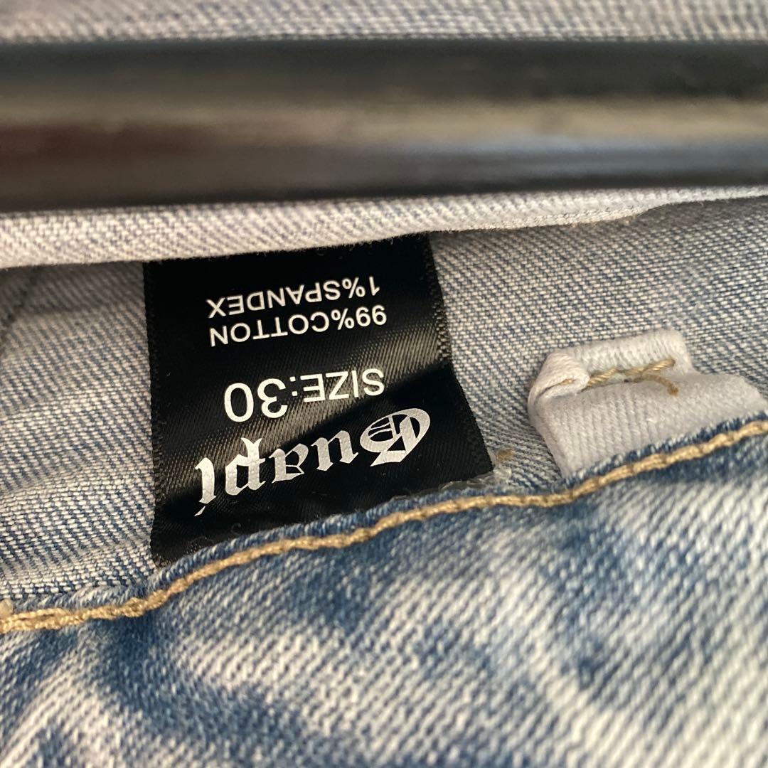 激レア新品30 GUAPI スキニー スーパースタックデニム パンツ ペイズリー