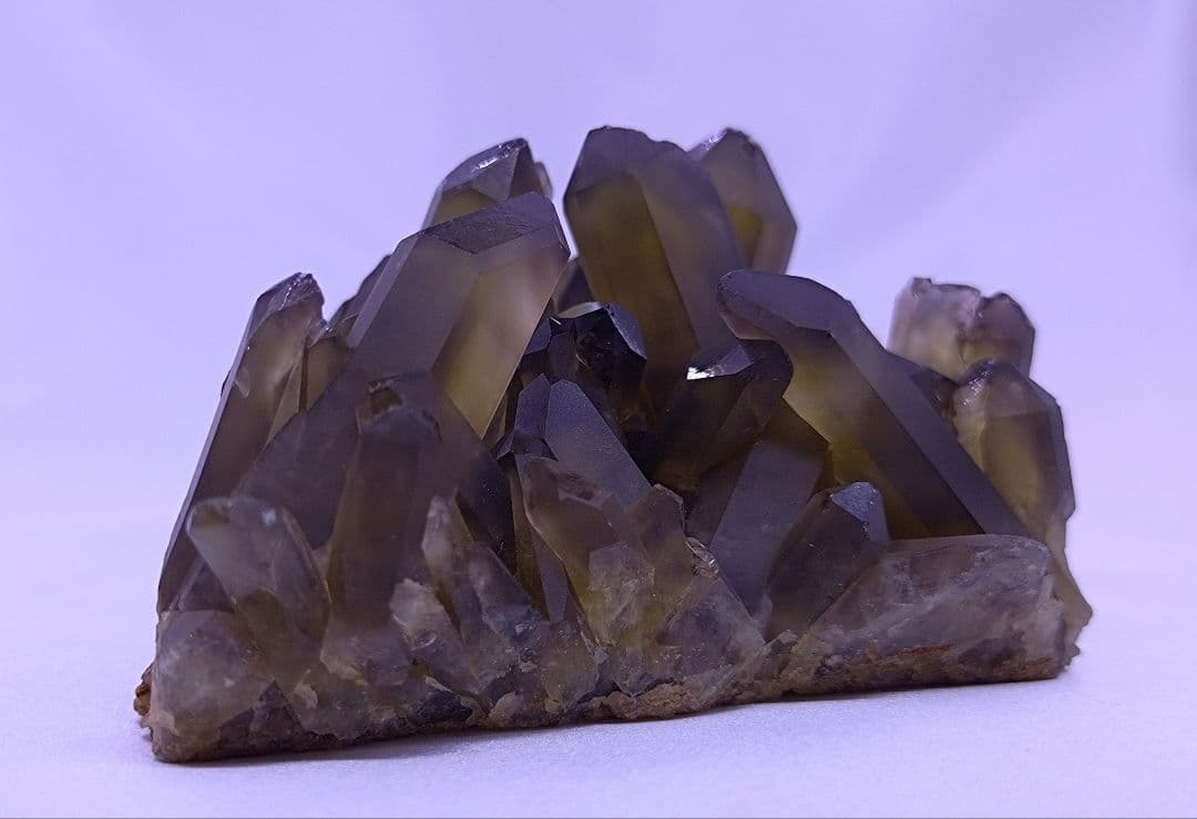 スモーキーシトリン　クラスター　（大）浄化　厄除け　魔除け　金運　ゼウスクォーツ