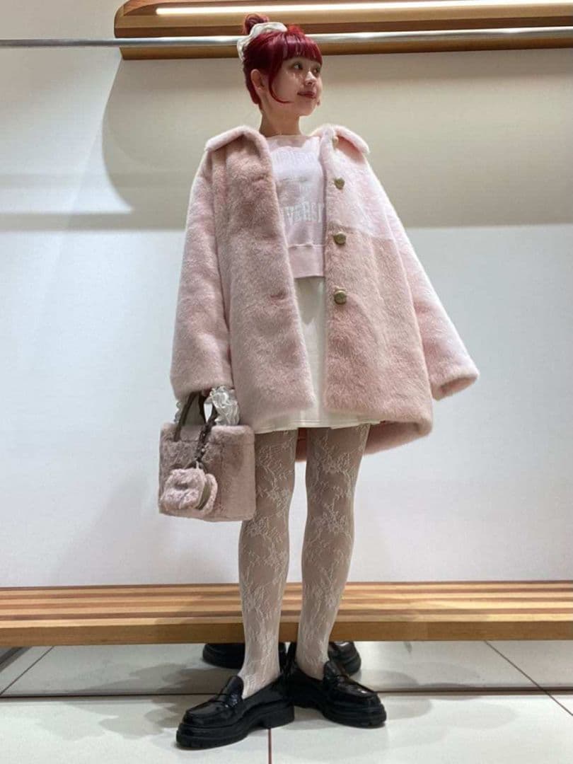 新品未使用 furfur パッチワークエコファーミドルコート