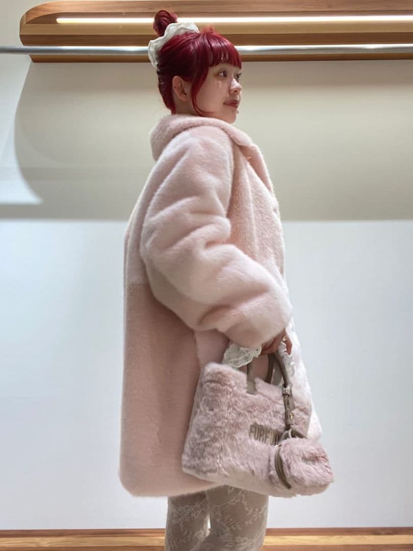 新品未使用 furfur パッチワークエコファーミドルコート