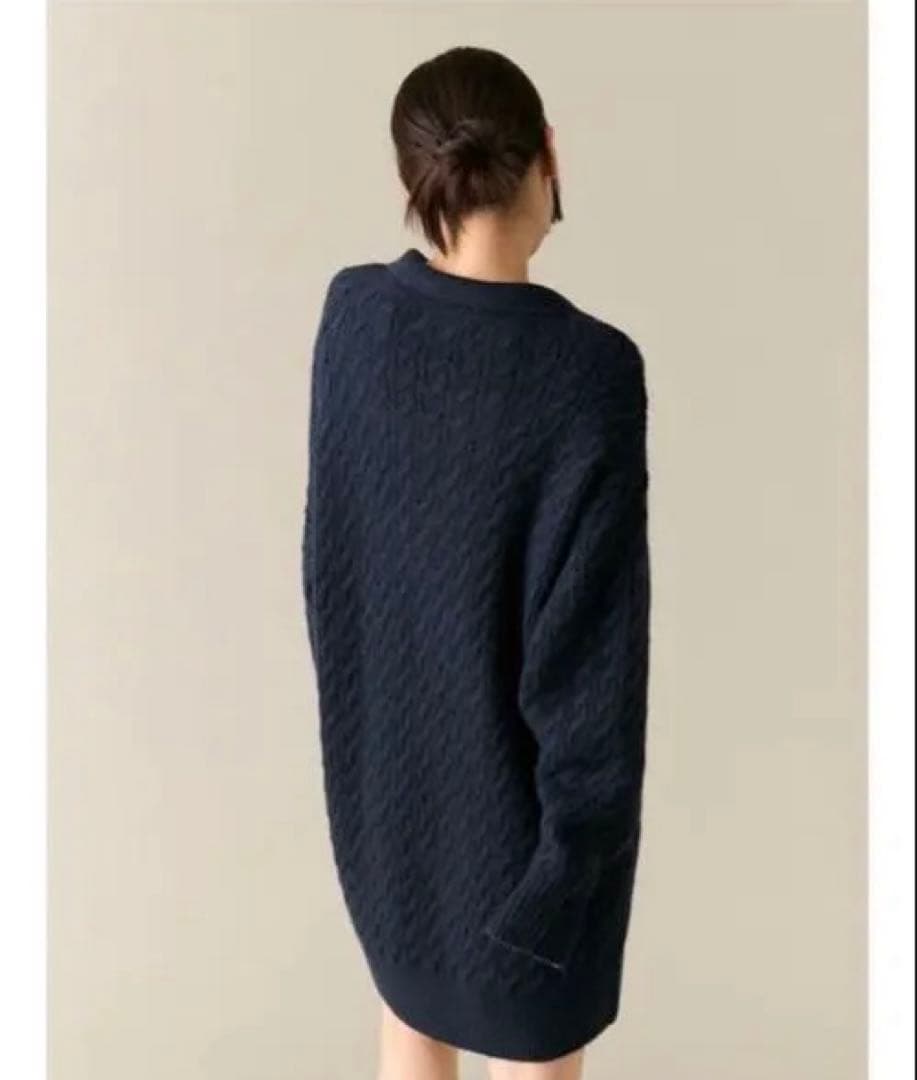 【ニック】Lily Brown ケーブルニット ワンピース　ネイビー
