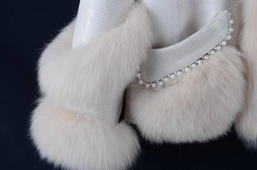 新品★最高級フォックスファー付き★ウォッシュレザー生地のダウンコート毛皮ファー