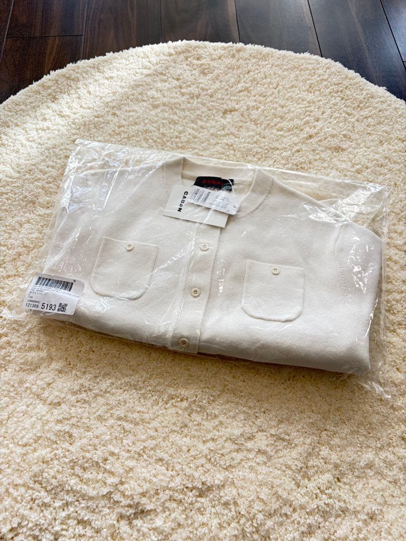 新品未使用品 タグ付き CABaN コットンカシミヤ クルーネックカーディガン