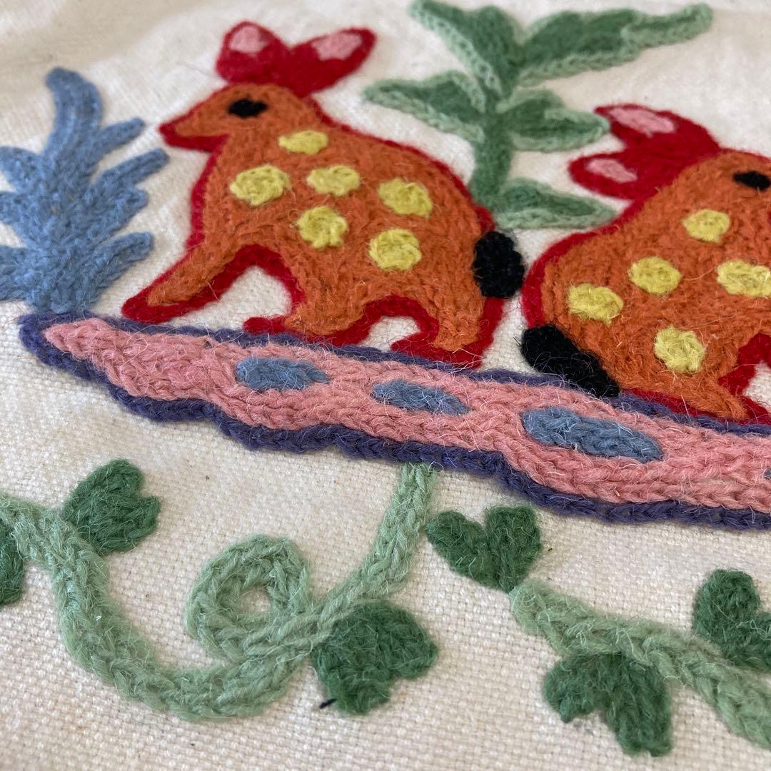 Shyam Ahuja インド綿 フリークロス エリアラグ ベッドカバー