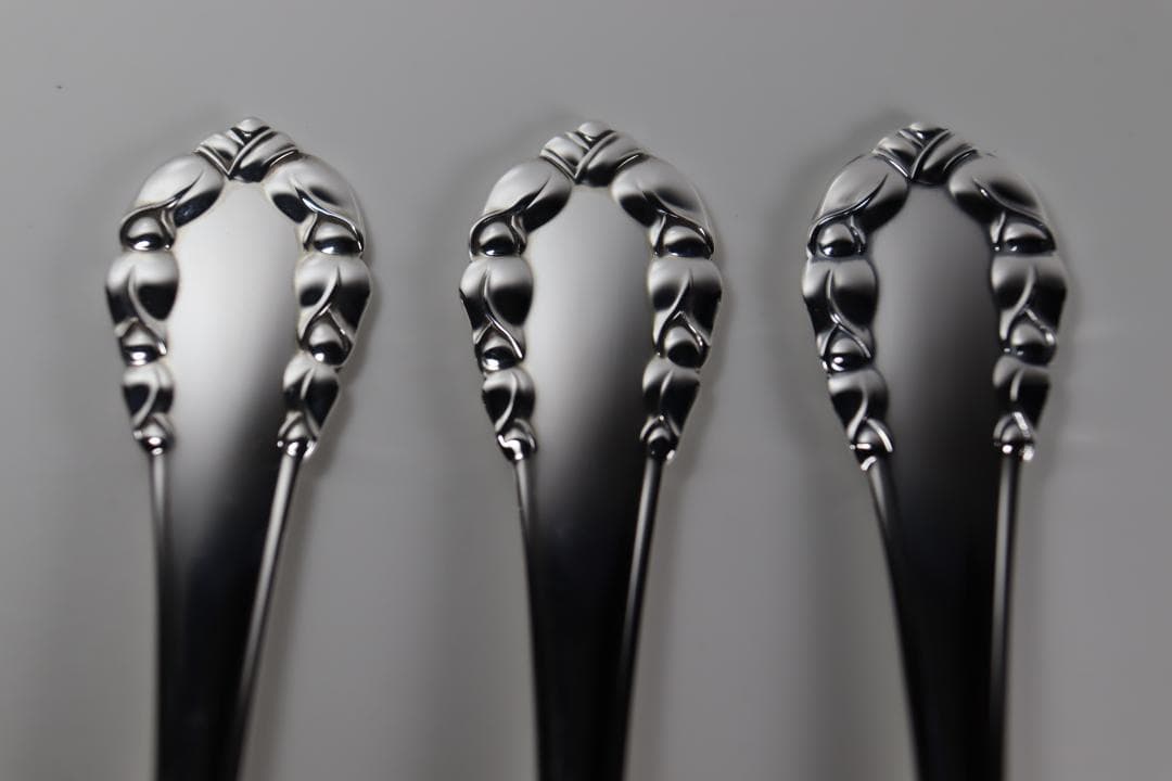 ジョージ・ジェンセン■スターリング製ケーキフォーク3本セット■純正箱・収納袋付き