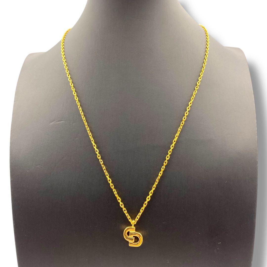 美品 Dior クリスチャンディオール ネックレス CDロゴ ヴィンテージ 金