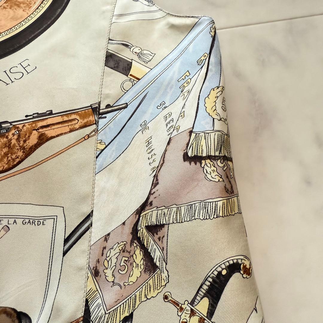 希少✨HERMES マルジェラ期 シルク100% ベスト ジレ スカーフ柄 38