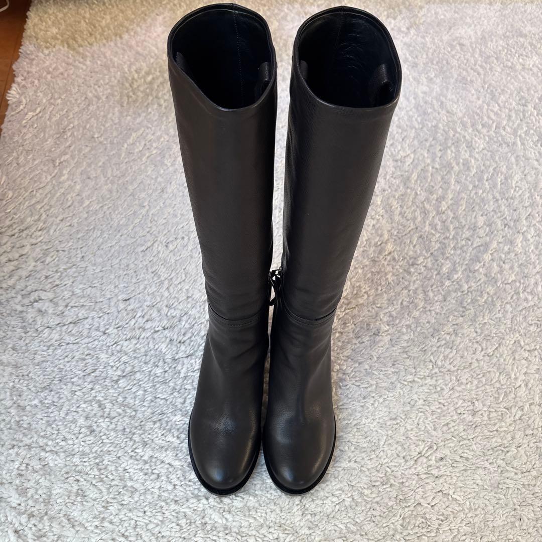 Max Mara マックスマーラロングブーツレザー黒美品