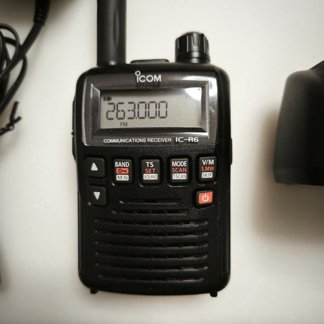 アイコムIC-R6　受信改造済み　クローニングソフト　他　盗聴波受信可能