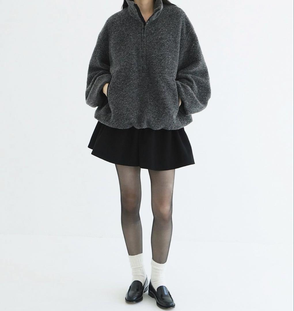 CLANE LOW WAIST TUCK SHORT PANTS ブラック1