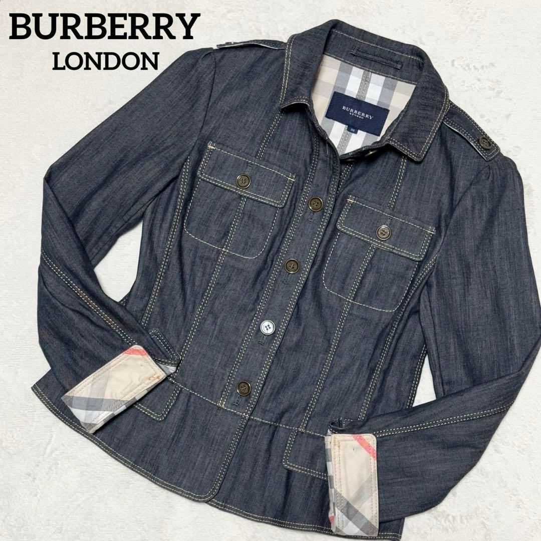 未使用 バーバリーロンドン デニムジャケット メガチェック Gジャン レディース