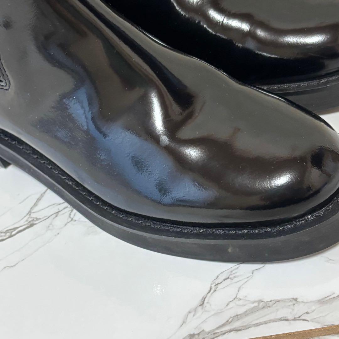 良品✨ スタッカート エナメルブーツ ストーン付 黒 ブラック 24cm