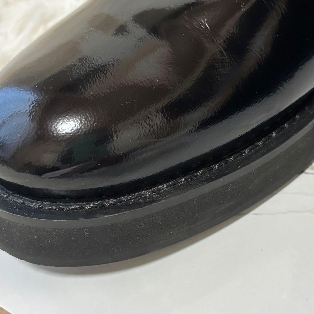 良品✨ スタッカート エナメルブーツ ストーン付 黒 ブラック 24cm