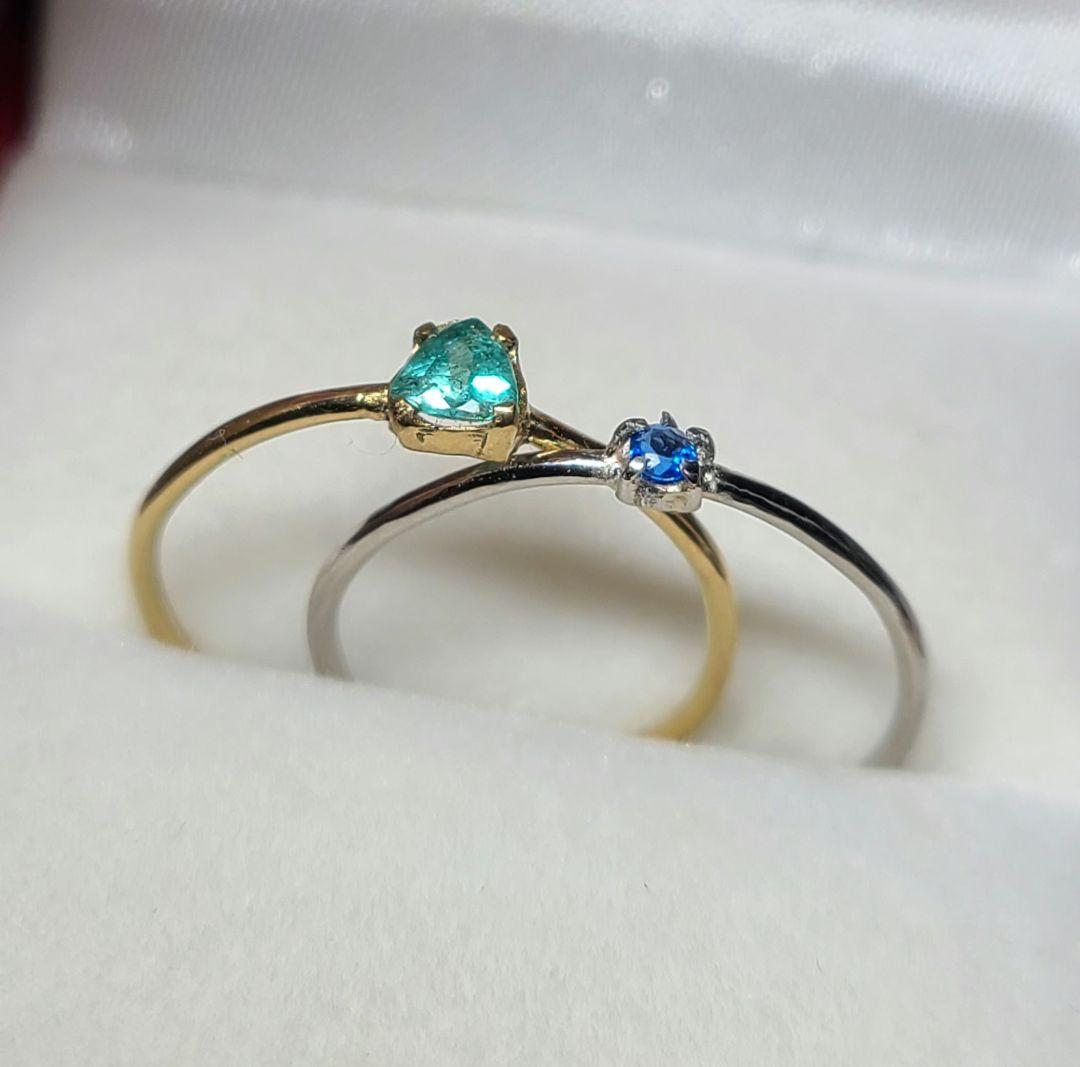 もちこ★バターリャパライバトルマリン&アウイナイト★ リングオーダー