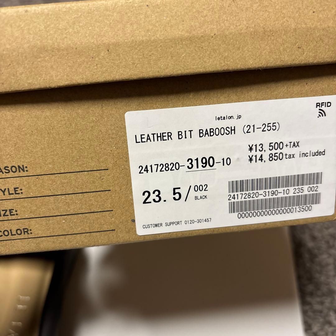 LE TALON レザービットバブーシュ ブラック ルタロン　23.5