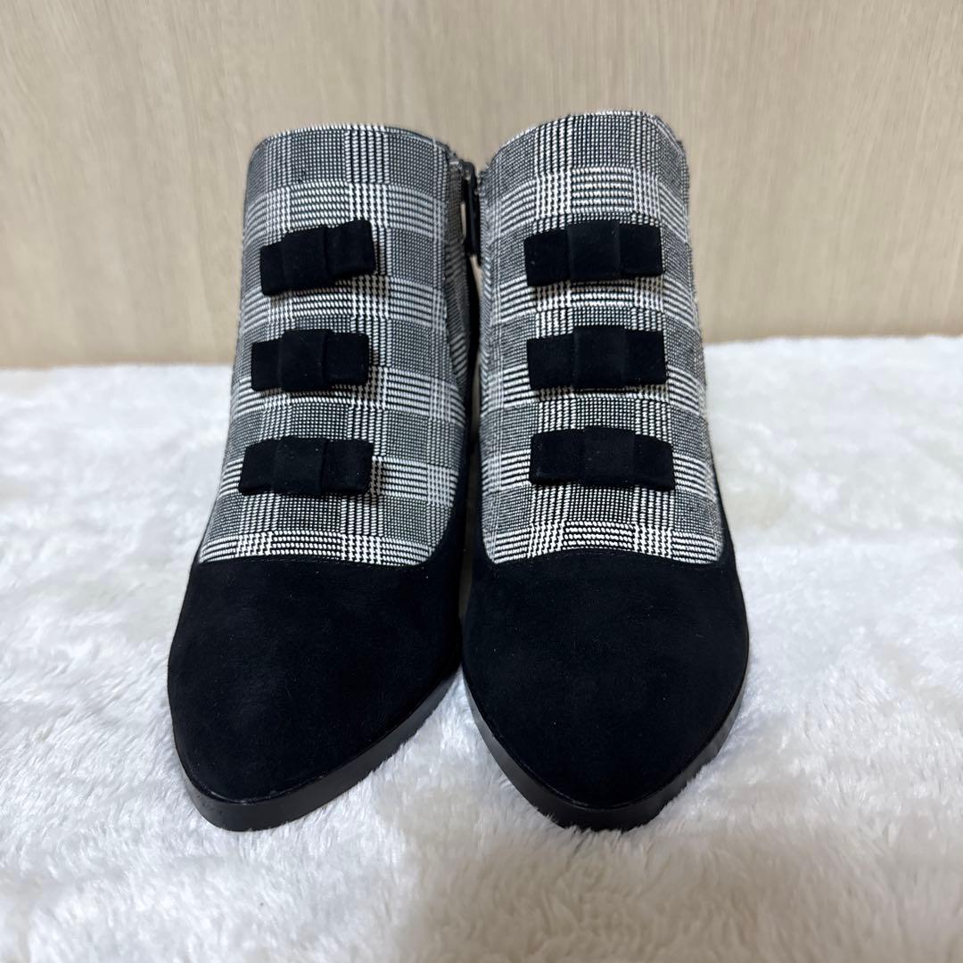 【新品・未使用】ANNA SUI スエード チェック ブーティ