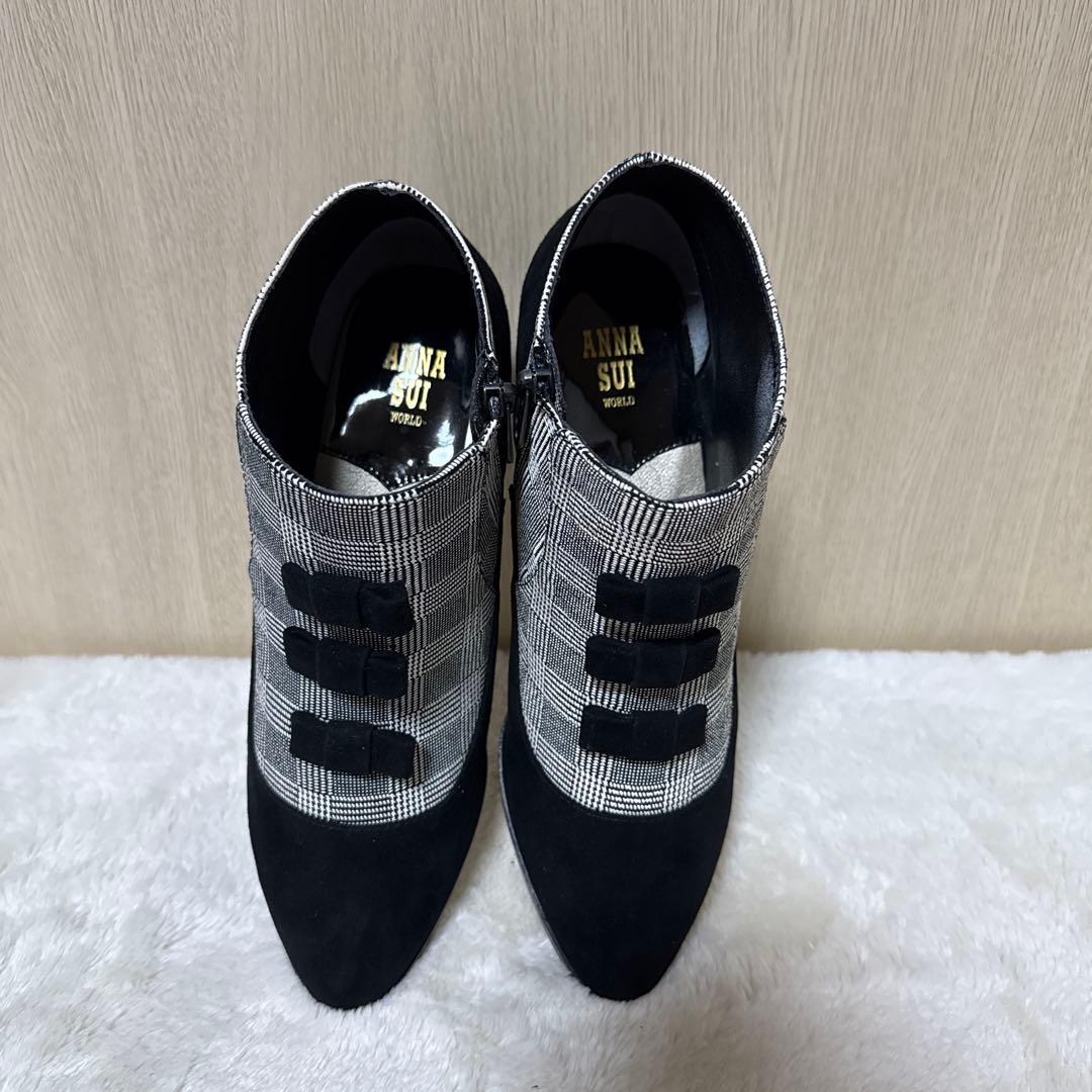【新品・未使用】ANNA SUI スエード チェック ブーティ