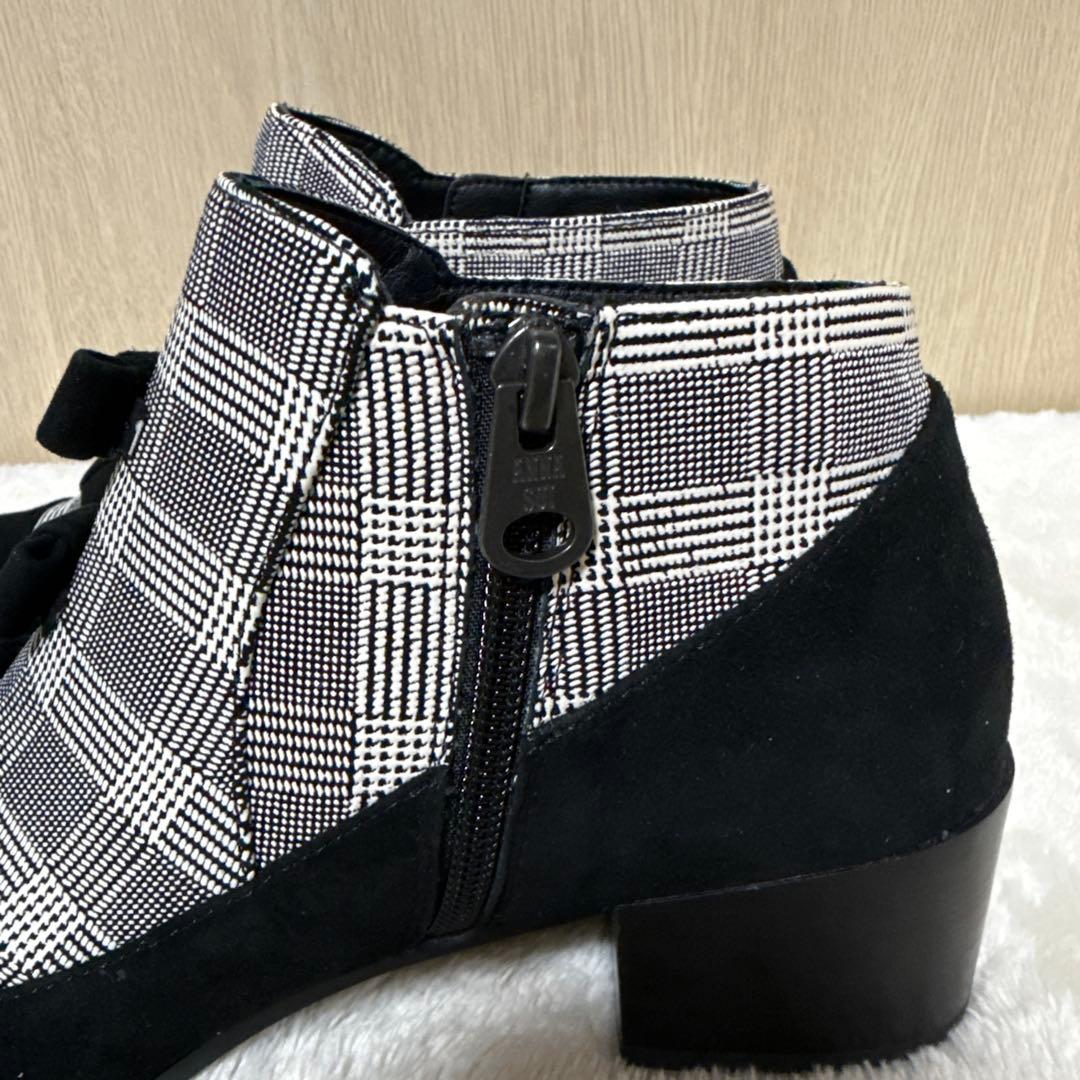 【新品・未使用】ANNA SUI スエード チェック ブーティ