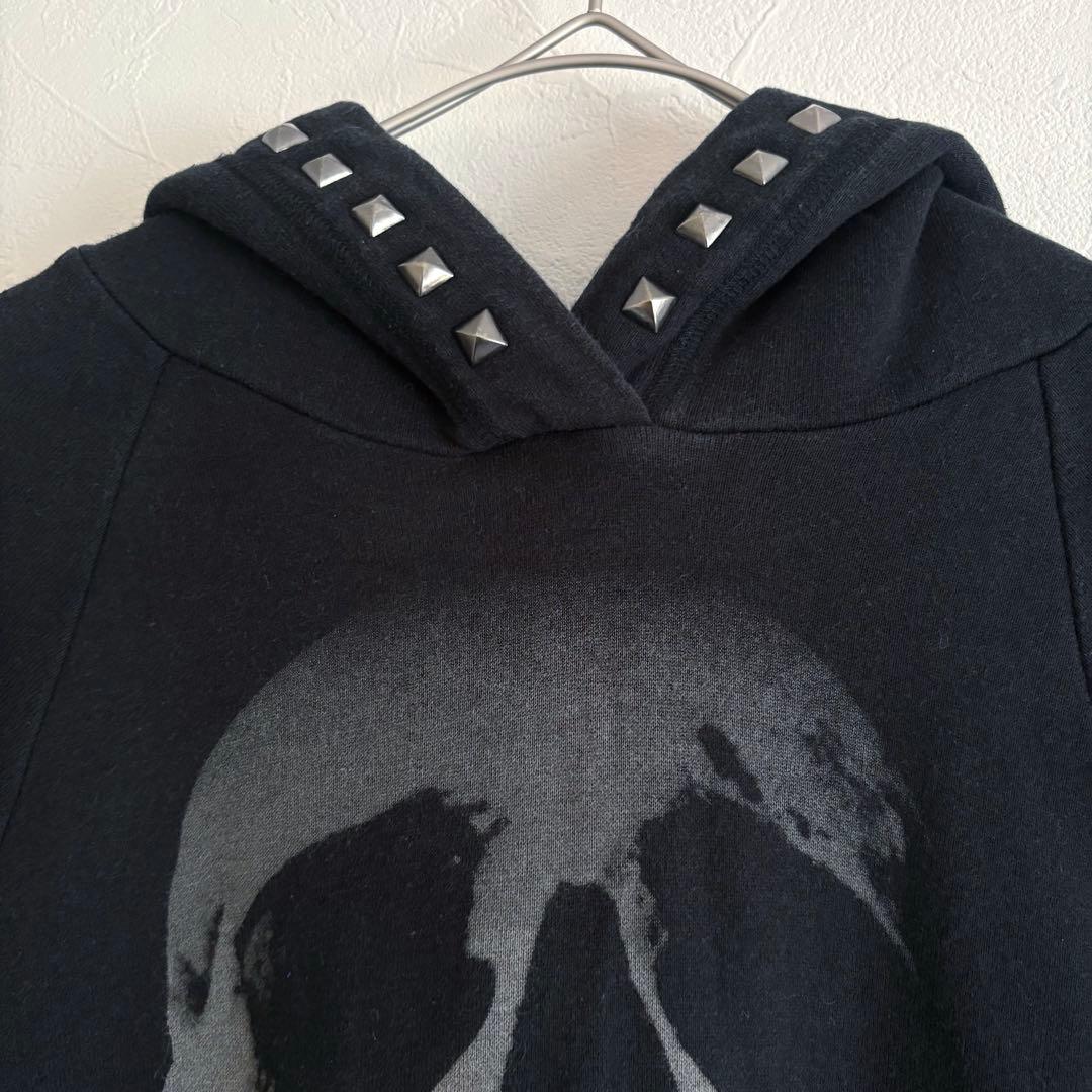 ヒステリックグラマー ロングパーカー スカルベリー スタッズ ワンピース 黒