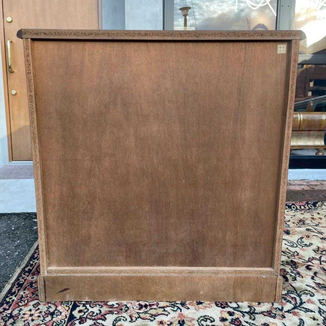 筑後民芸　ダークブラウン木製チェスト 6引き出し