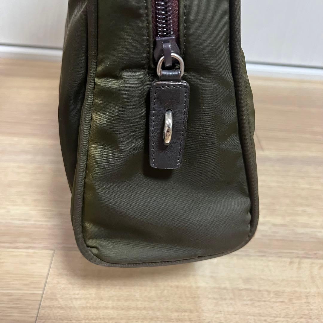 【本物鑑定済】プラダトートバック　テスートスポーツロゴトート　カーキ　B8495