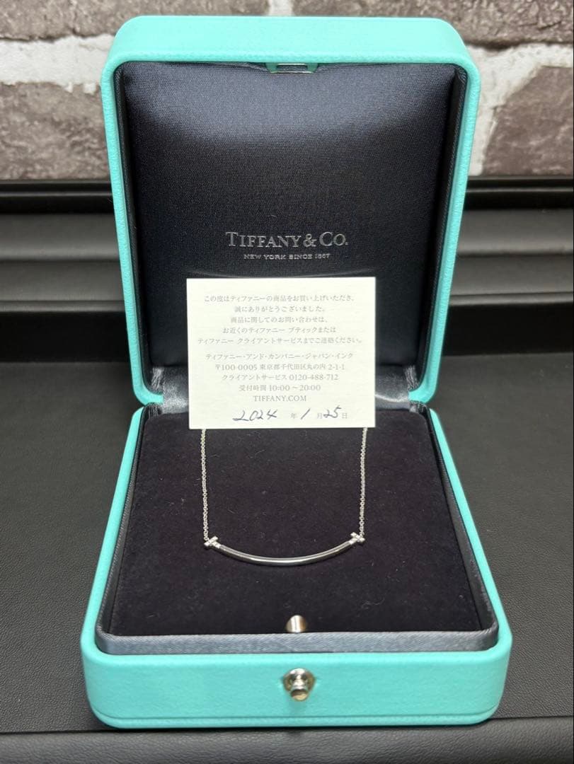 ⭐️美品⭐️定価34.6万ティファニーT スマイルペンダントホワイトゴールドダイヤ