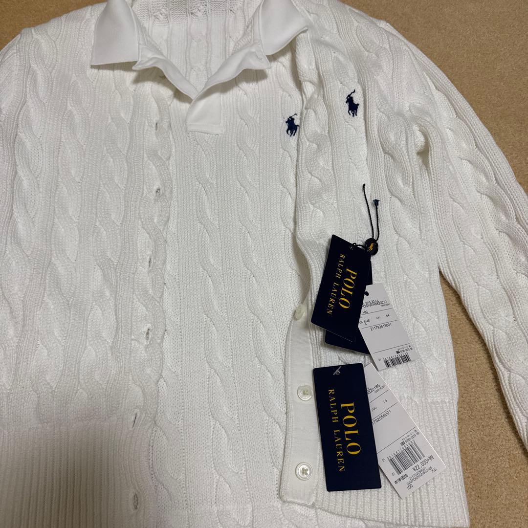 POLO ラルフローレン ケーブルニットコットンカーディガン ポロシャツ ポニー