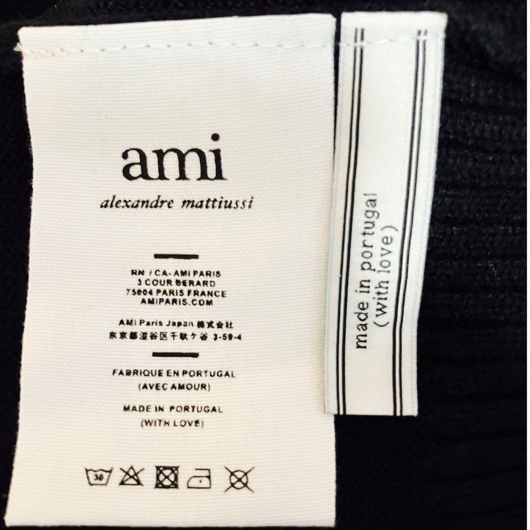 【AmiParis　クルーネックセーター 黒 L】