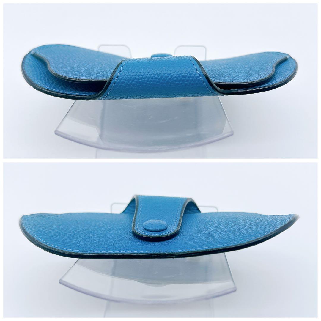 美品☆Valextraヴァレクストラ メガネケース 青色☆B83