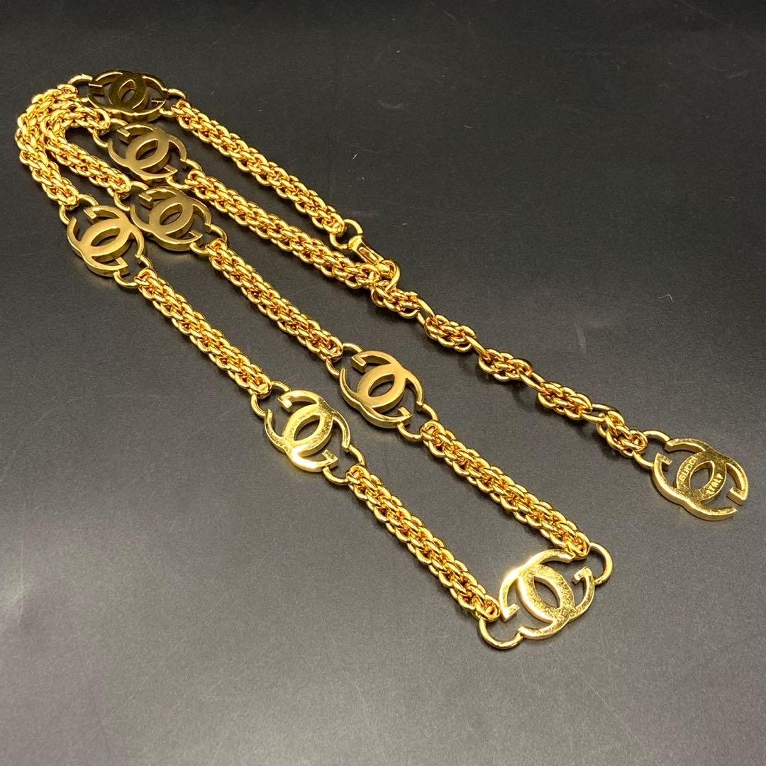 【極美品】グッチ GG金具 チェーン ベルト ゴールド ビンテージ