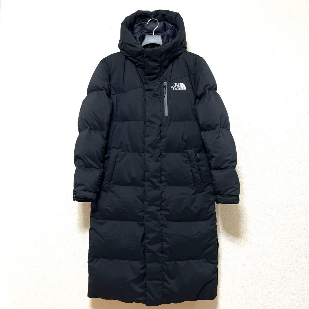 美品 ノースフェイス ロングダウンジャケット メンズS レディースL ブラック