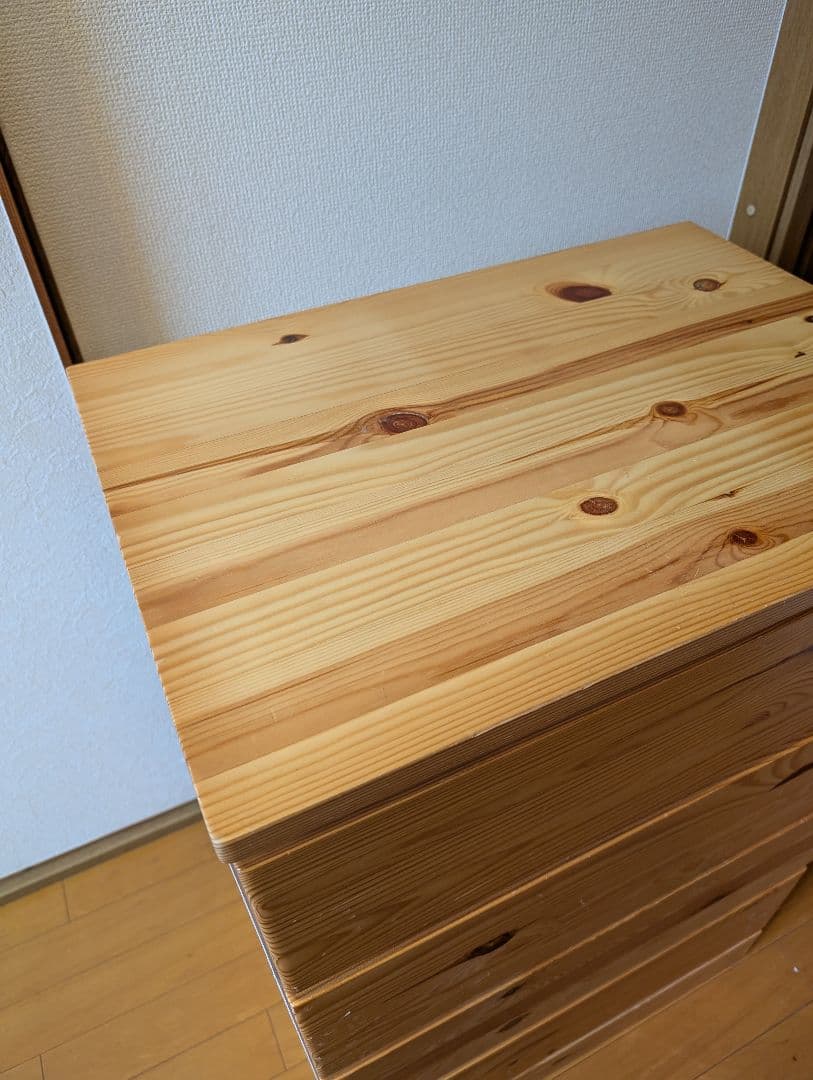 《送料込》無印良品 パイン材チェスト4段 木製家具 衣類収納 タンス廃盤品