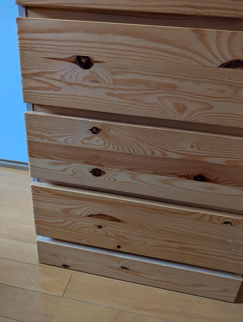 《送料込》無印良品 パイン材チェスト4段 木製家具 衣類収納 タンス廃盤品