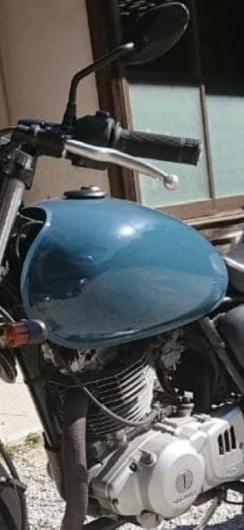 ダークブルー金属タンク 手動バルブ付き