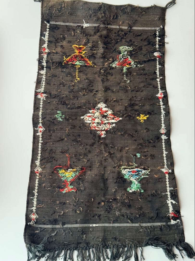 ヴィンテージ 手織りサブララグ 53×107cm キッチン 玄関 カクタスシルク