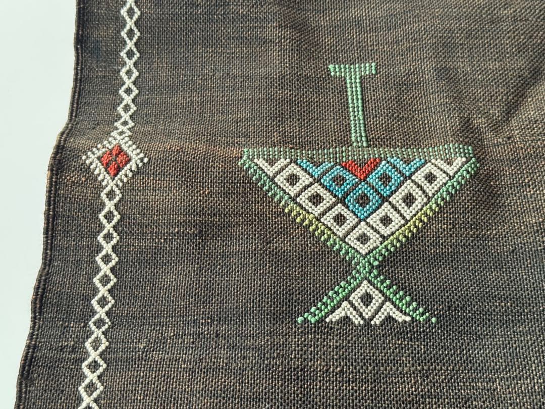 ヴィンテージ 手織りサブララグ 53×107cm キッチン 玄関 カクタスシルク