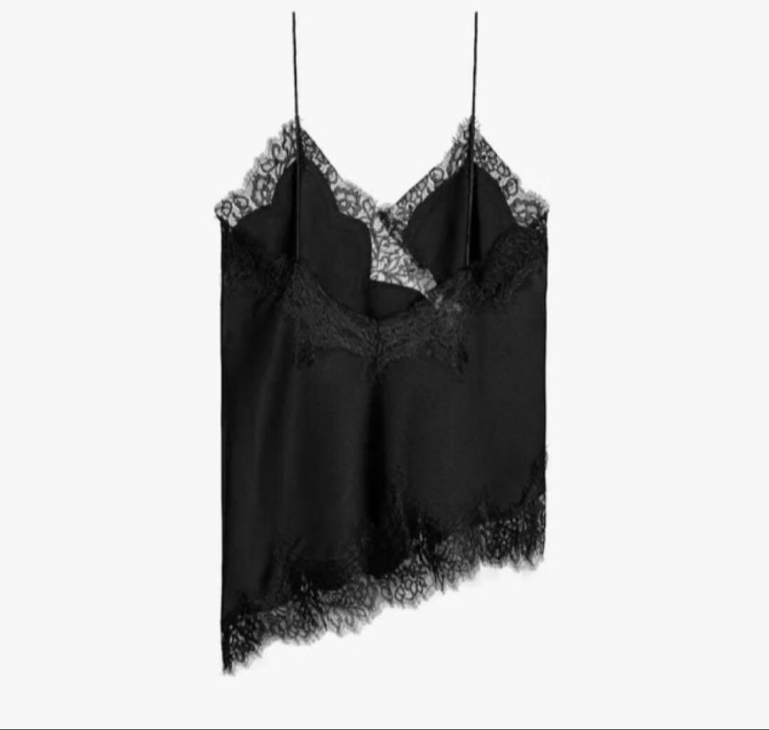 ZARA ZW COLLECTION レーストリムキャミソール ブラック
