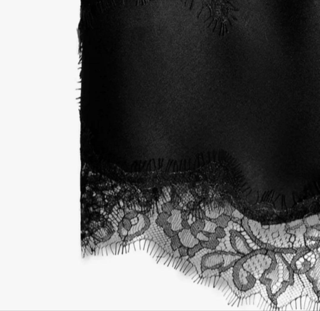 ZARA ZW COLLECTION レーストリムキャミソール ブラック