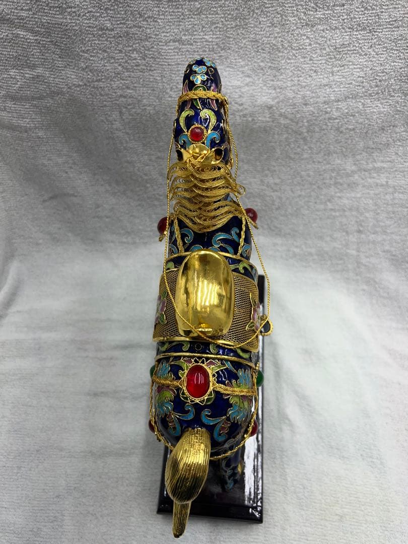 中国工芸　七宝焼　馬　金工細工馬置物