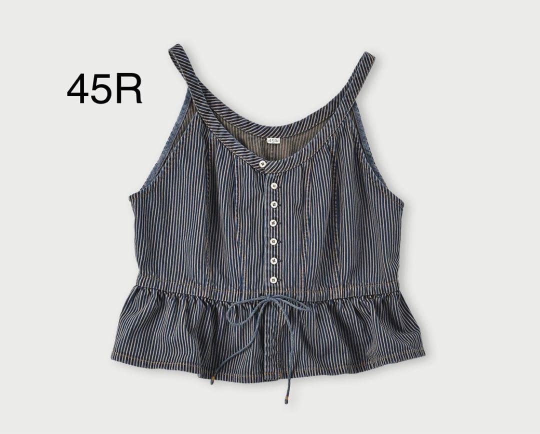 45R 大麦デニムのキャミソール（重）　ヒッコリー　2024春夏　28,600円