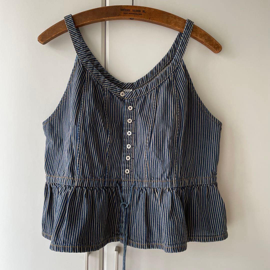 45R 大麦デニムのキャミソール（重）　ヒッコリー　2024春夏　28,600円