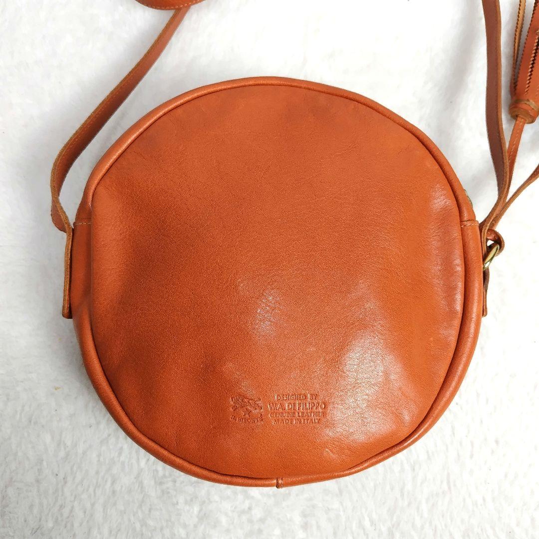 ✨超希少✨イルビゾンテ レザー 丸型 ショルダーバッグ ブラウン イタリア製