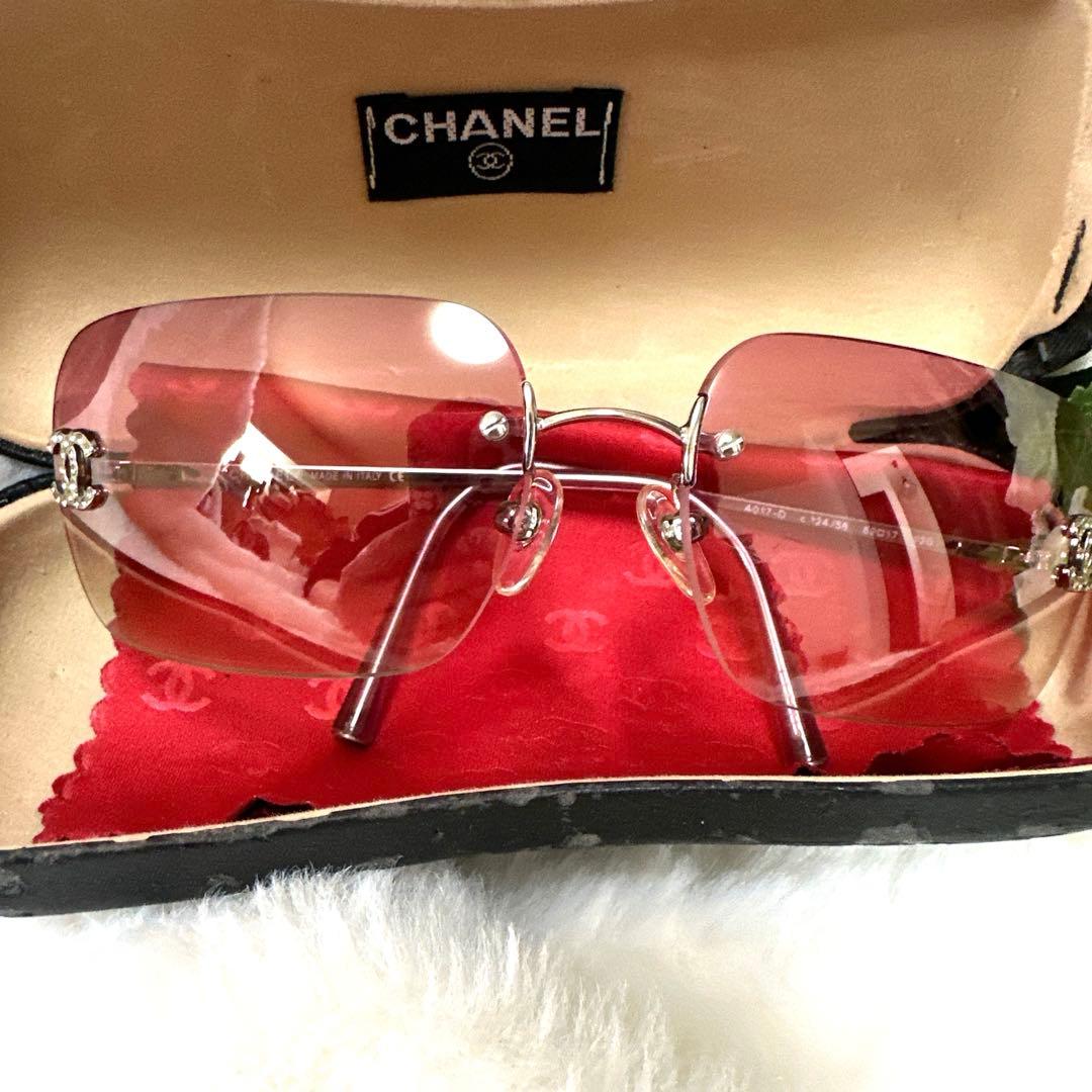CHANEL 4017-D レディース　ココマーク サングラス　ラインストーン